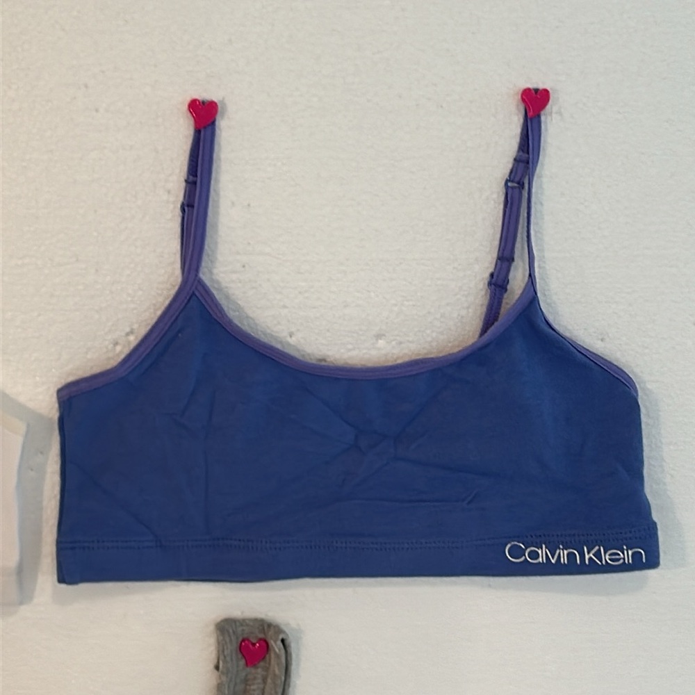 3 NEW Calvin Klein Bralettes, sz S (6-6X) - Picture 3 of 6